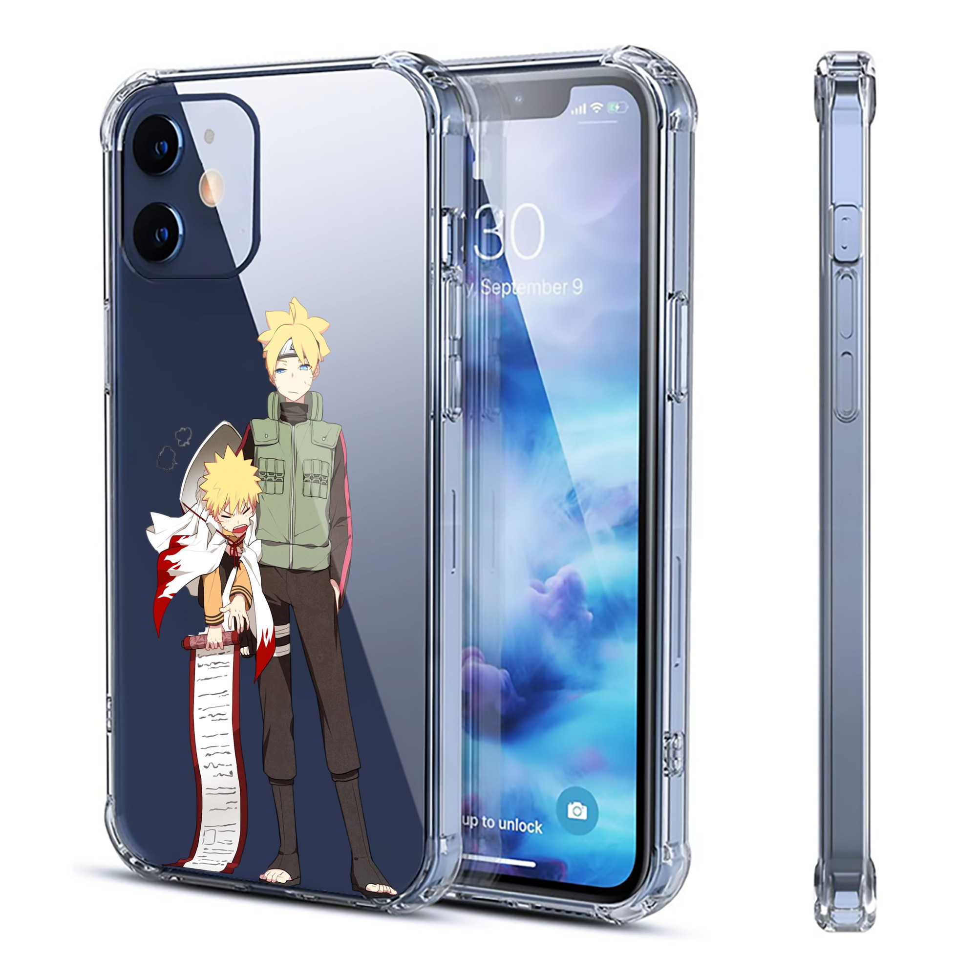（画像用） NARUTO -ナルト- 波風 ミナト Namikaze Minato 【iPhone 12シリーズ対応】透明スマホケース（クリアソフトケース）